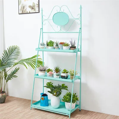 £19.93 • Buy 3 Tier Metal Ladder Shelf Display Stand Unit Home Plant Flower Book Shelves