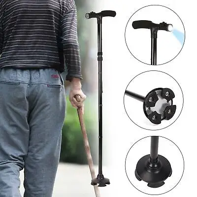 Walking Stick LED Light HandleSelf Standing Folding Walking Cane Lightweight UK • £10.09