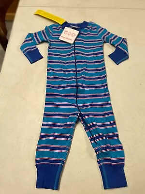 Nwt Hanna Andersson Striped Organic Cotton Union Suit  Pajamas 60   6  9   Ms • $15