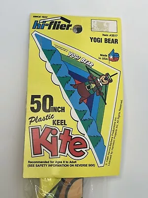 1990 Hi-Flier Yogi Bear Plastic Keel Kite 50  Wingspan Vintage New In Package • $21.99