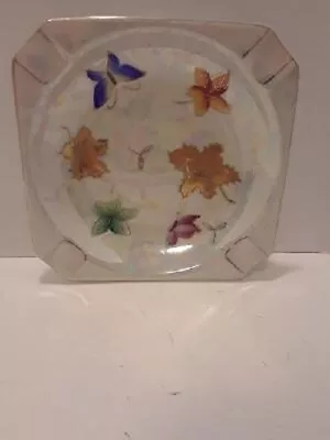 Vintage Lipper & Mann Lusterware Butterfly Square Ash Tray • $4.09