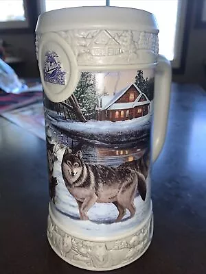 Miller Beer Wolf Wolves December Dusk Stein Mug 1999 Holiday  • $13