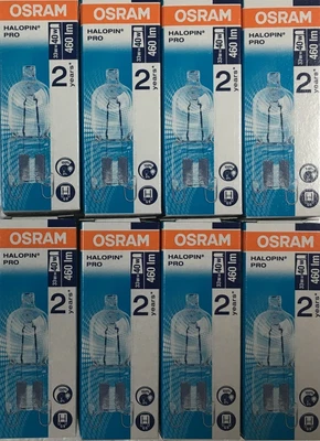 £16.80 • Buy 8 BULBS Osram 33W = 40W G9 2pin Halopin Halogen Capsule Clear Dimmable Bulb