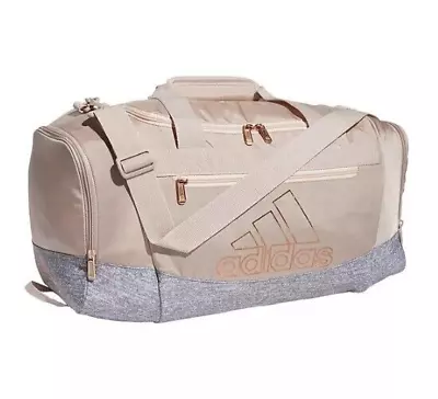 $32.99 • Buy Womens Adidas Defender Iv Small Duffel Gym Bag Jersey Grey Rose Gold Nwt $40