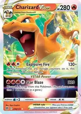 $9.50 • Buy Charizard VSTAR 018/172 Etched Holo Ultra Rare Card Pokémon Brilliant Stars - NM