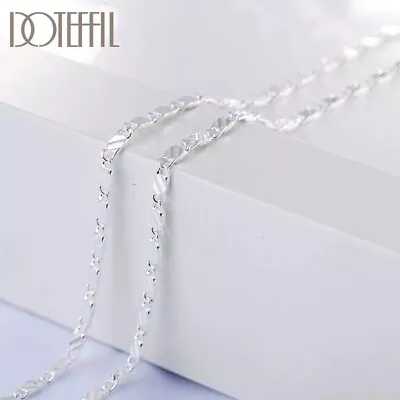 925 Sterling Silver 2mm CharmChain Necklace For Women Man FashionWedding Party • $9.97