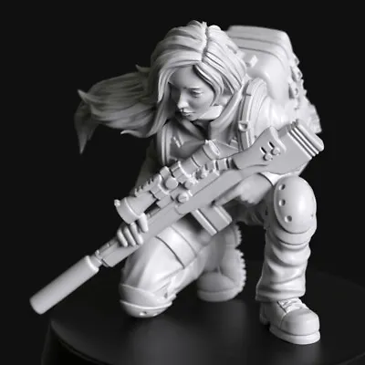 Post-Apocalyptic Sniper Girl - 28mm Scale Resin Miniature By Manufaktura • $9.60