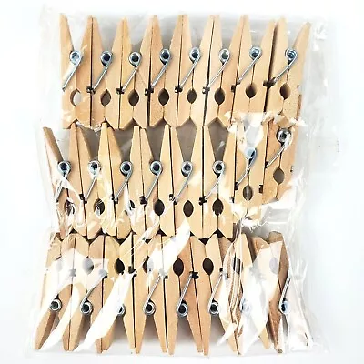 24 Mini Natural Wood Clothespins 1.5  Wooden Photo Paper Crafts Wooden Pins  • $3.99