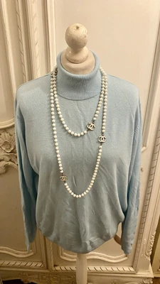 £7.99 • Buy Marks And Spencer Bnwt Cashmilon Baby Blue Roll Neck Jumper 18