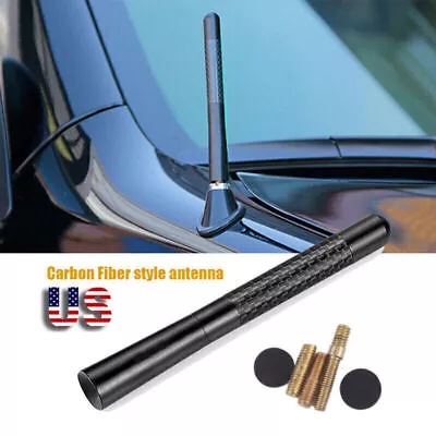 Universal Car Antenna Carbon Fiber Radio FM Antena Black Kit Screw For Toyota BS • $7.98