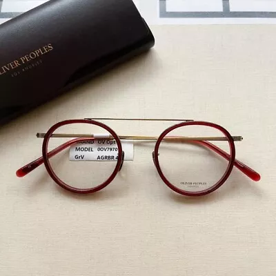 Oliver Peoples MP-3-XL Eyeglasses Antique Gold Red Brown 46 22-145 UNUSED • $241.98