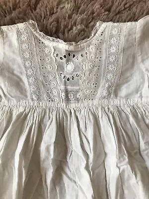 £19 • Buy Antique Victorian Christening Gown With Embroiderie Anglais, Pin Tucks, Lace