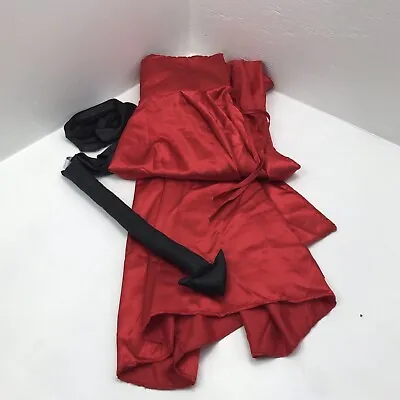 Mens Spirit Halloween Red Devil Cape Costume With Tail In Great Shape • $19.90