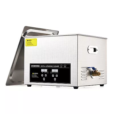 CREWORKS 15L Ultrasonic Cleaner Stainless Steel Cleaning Equipment W/ Heater • $148.99