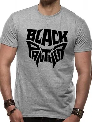 Black Panther Movie Text Logo Grey Unisex T-Shirt Album Mens Ladies Marvel • £7.95