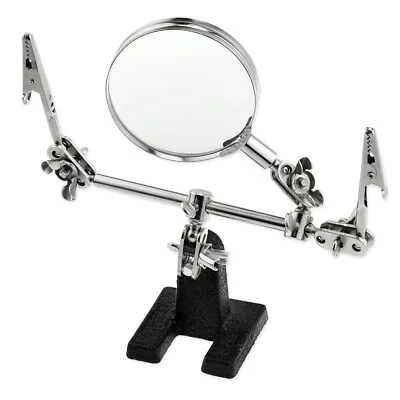 MAGNIFYING GLASS WITH HELPING HANDS Precision Hobby Jewellery Making Bead Craft • £8.12