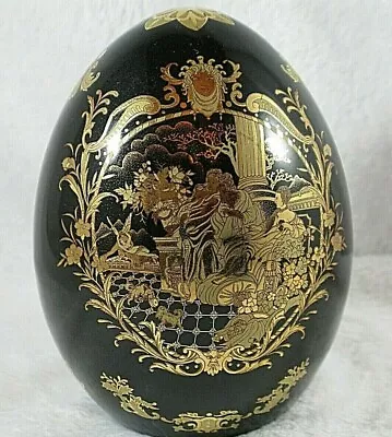 £23.73 • Buy Very Nice Vintage Satsuma Deep Cobalt Blue Gilt Chinese Egg 4.5  Versace Style 