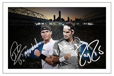 £5.95 • Buy Roger Federer & Rafael Nadal 2017 Australian Open Signed Autograph Print Photo