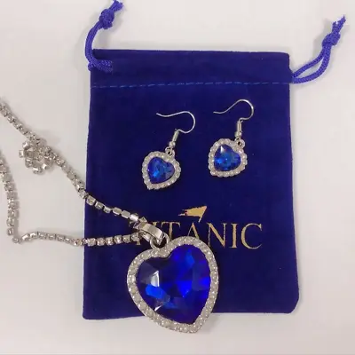 £12.99 • Buy Titanic Necklace Heart Of The Ocean & Earring Jewellery Set Rose Jack