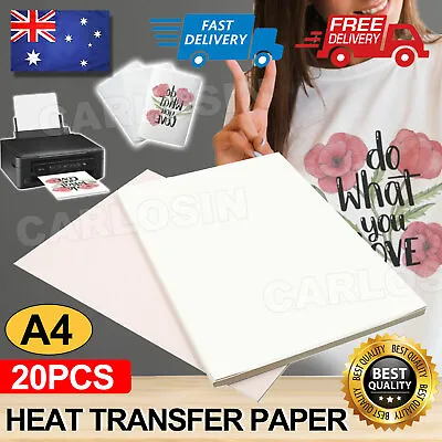 $6.95 • Buy 20pcs A4 T-shirt Heat Transfer Paper Inkjet Printer Print For Non-cotton T-shirt