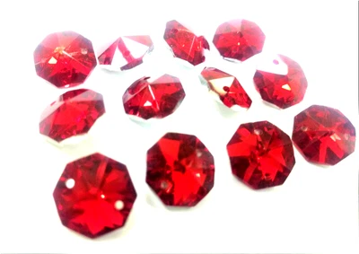 $13.99 • Buy 50 Metallic Red Octagon Chandelier Crystal Beads Suncatcher Octagons