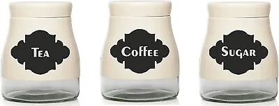 £1.75 • Buy Retang Set Of Coffee/Tea/Sugar Vinyl Stickers/Labels For Storage Jars Canisters 