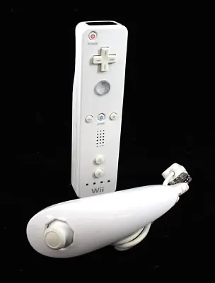 Genuine Official Nintendo Wii Remote Controller + Nunchuck (White) [RVL-003] • $35.95