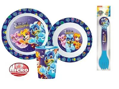 Paw Patrol Mighty Pups 5 Piece Dinner Breakfast Set (cup) • £9.95