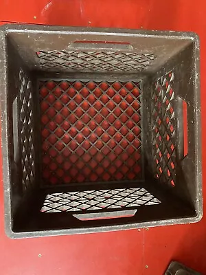 Old Fashioned Borden Milk Crate Plastic Brown 13”x13” • $25