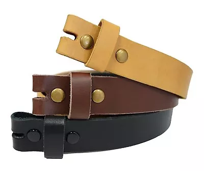 LS-TAN Snap On Casual Cowhide Tan Full Grain Leather Belt Strap 34mm • $15.99