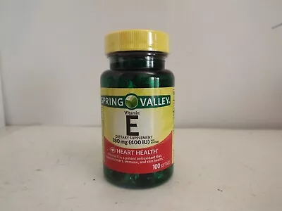 Spring Valley Vitamin E 180 MG/ 400 Iu Soft Gel  100 CT Exp 1/2026 New/Sealed-FS • $12.95