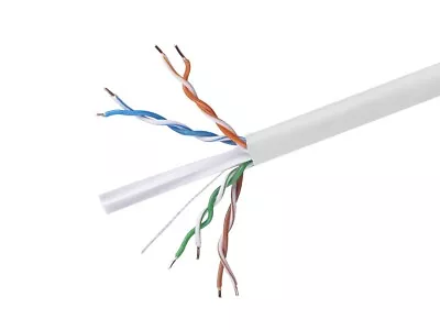 Cat6 Ethernet Bulk Cable Solid 500Mhz UTP Copper Wire 23AWG 250ft White CMR Wire • $55.03