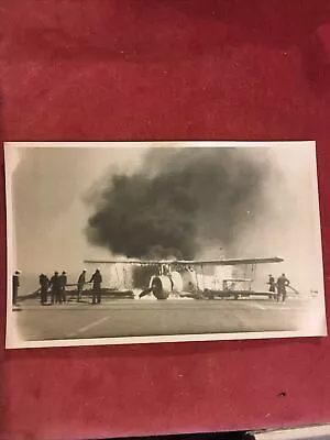 Burning Fairey Swordfish Ww2 Aircraft - Possibly On Hms Ark Royal Rp Pc • £15