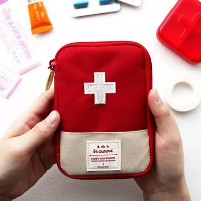 Mini Portable Medicine Bag First Aid Kit Medical Emergency Kit Outdoor Organizer • £3.59