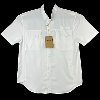 Stillwater Supply Co Mens Ripstop Woven Shirt Size L-XL White UPF40+ Sun Protect • $29.99