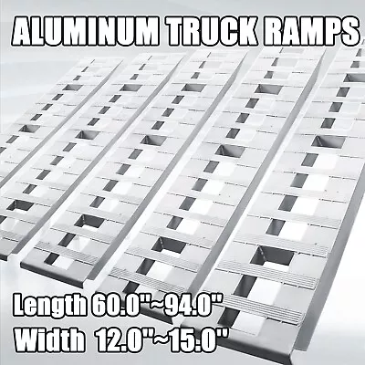 60/72/84/94''Aluminum Ramps 6000Lbs Truck Car Auto Trailer Ramps Hook End • $194.09