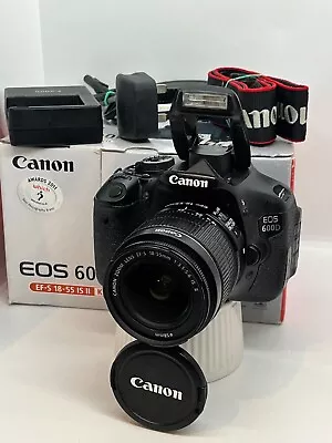 Canon EOS 600D DSLR + Canon 18-55mm IS II Lens 32GB Card 3440 Shots Box MINTY • £199