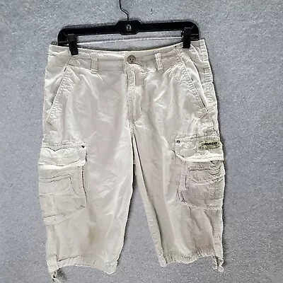 Union Bay Men Pants 30 Beige Cargo Long Shorts Capri Logo READ • $9.02