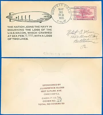 5/30/35 USS MACON UNLISTED NATION JOINS NAVY..CRASH & LOSS MOFFETT CALIF Cancl • $12.74