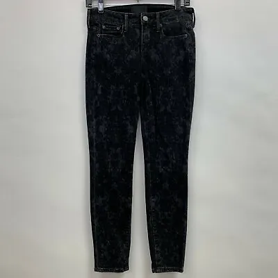 Vince Women's Pants Jeans 25 Black Denim Dylan Ankle Skinny Floral  • $19.99