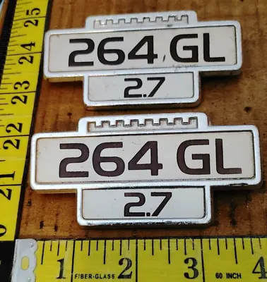 (2) Volvo 264 Gl 2.7 Circa '77 Fender Metal Emblems  {4251} • $20