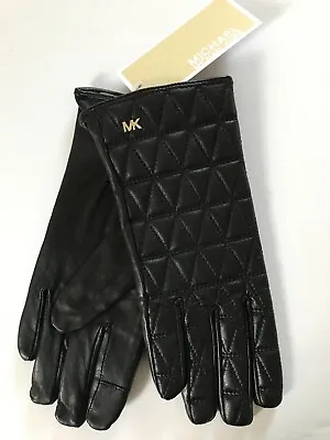 NWT Michael Kors Women’s Black Leather Gloves Size M. $49.99 • $49.99