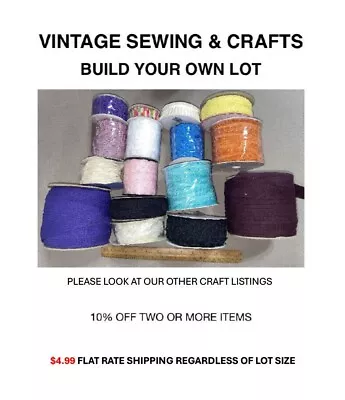 Build A Lot Vtg Sewing Rick Rack Bias Tape Lace Seam Binding Trim Embellishments • $2.38
