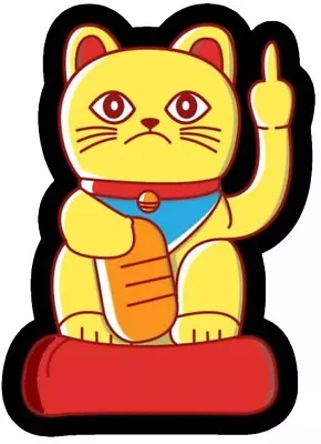 Middle Finger Mis-fortune Cat Laptop Sticker Bumper Sticker Cellphone Sticker • $1.88