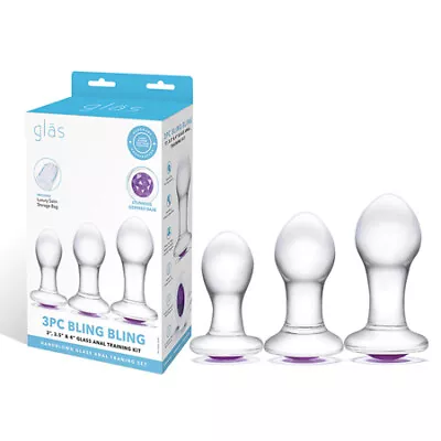 Glas 3-Piece Bling Bling Glass With Purple Gem Base Anal Training Kit • $83.66