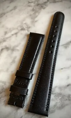 Genuine MOVADO Unisex 17mm Small Black Calf Watch Leather Band Strap • $29.99