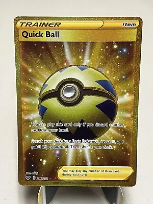 $40 • Buy Pokemon TCG Quick Ball SWSH FA Secret Rare Gold 216/202 NM/M Sword And Shield