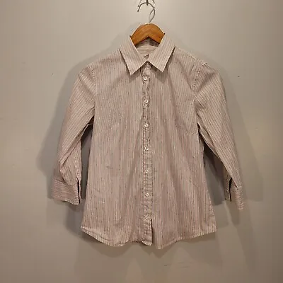 J Crew Womens Size Small Haberdashery Pastel Striped Comfy Button Down Shirt • $8.24