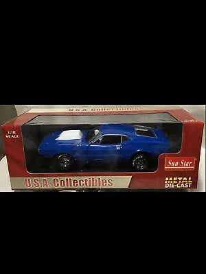 1971 Ford Mustang Blue ProStock 1:18 SunStar 3616 • $129.95