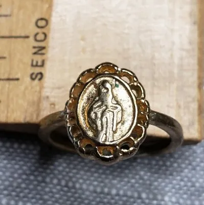 Vintage Medal Antique Ring Miraculous Medal Brass Christian G87 • $29.99